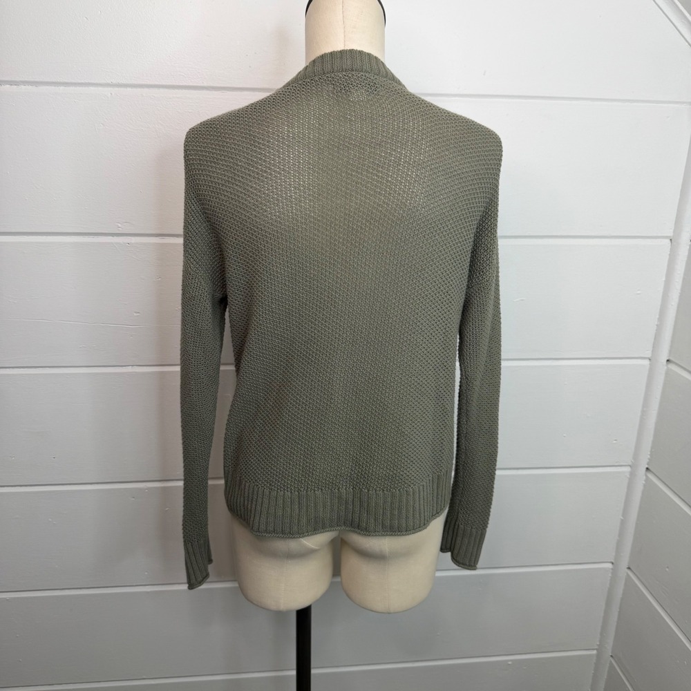 American Eagle Olive Green Henley Sweater Knit Size Small Granola Girl - Picture 2 of 7